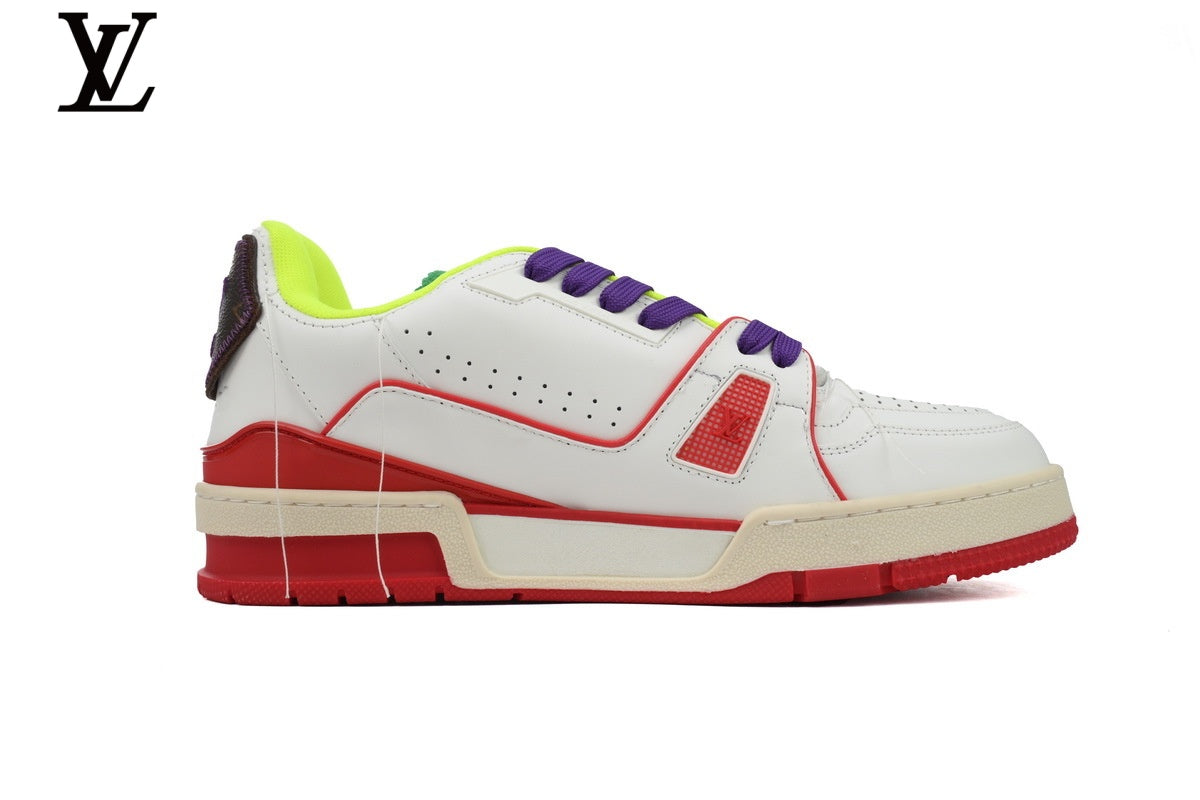 Louis Vuitton LV Trainer Sneaker – White, Red & Purple
