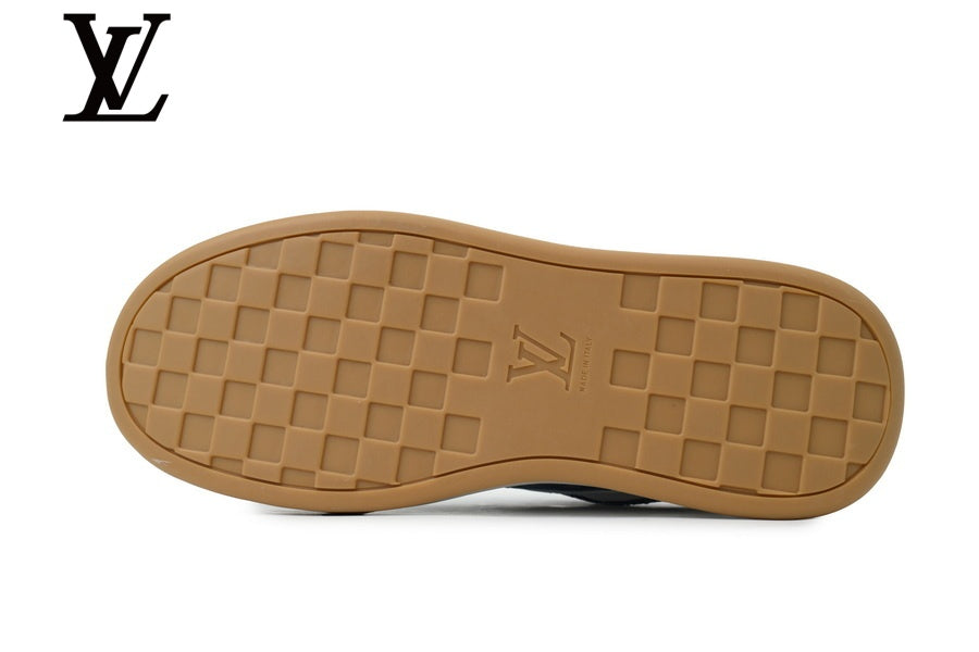 Blue Monogram-Pattern Denim-Look Skate Sneakers | Sizes 35–46