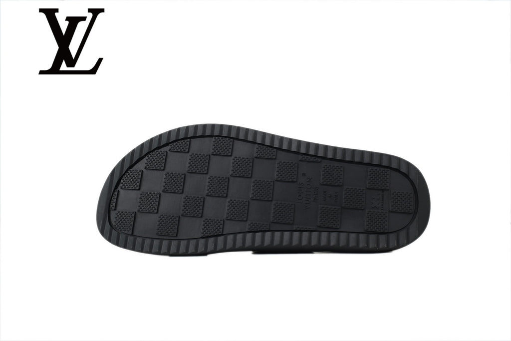 Brown Monogram-Pattern Double-Buckle Slide Sandals | Sizes 38–46