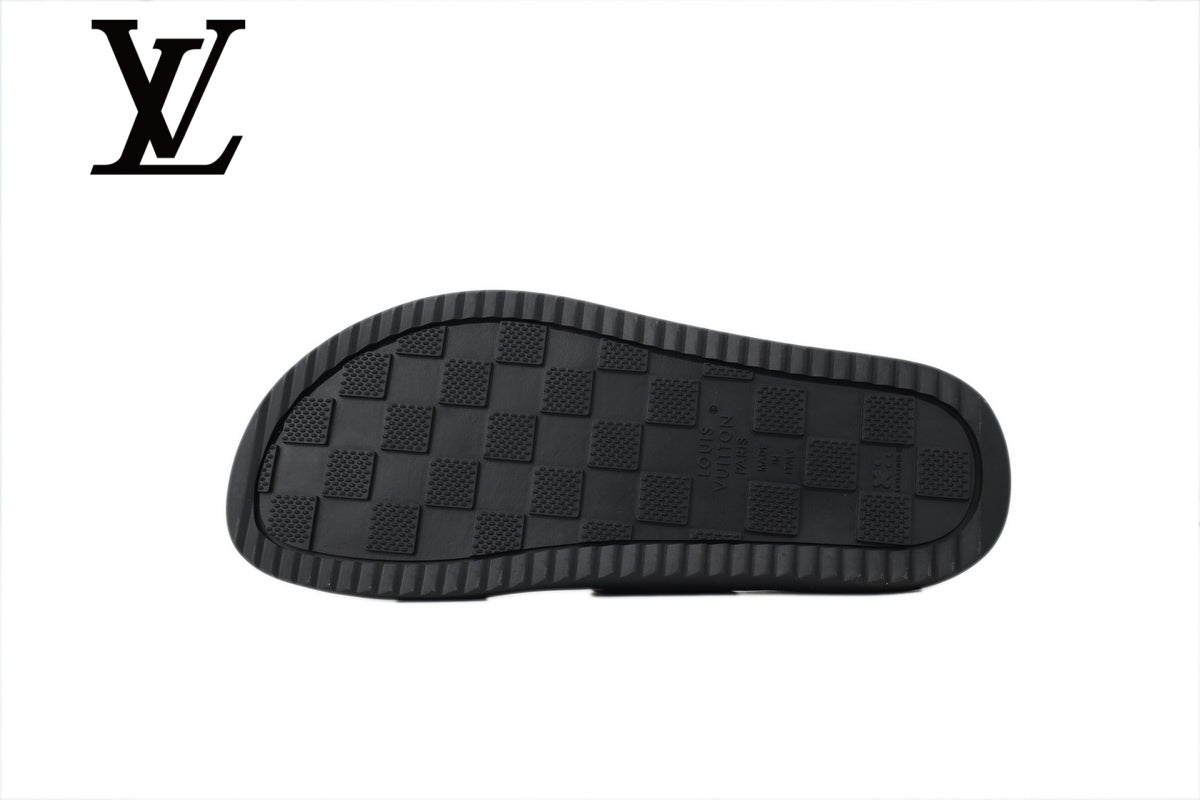 Brown Monogram-Pattern Double-Buckle Slide Sandals | Sizes 38–46