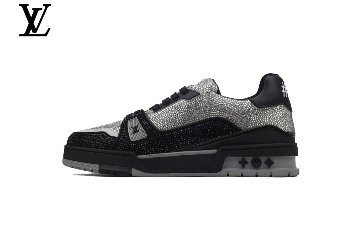 Louis Vuitton Trainer Sneaker – Black & Silver Crystal