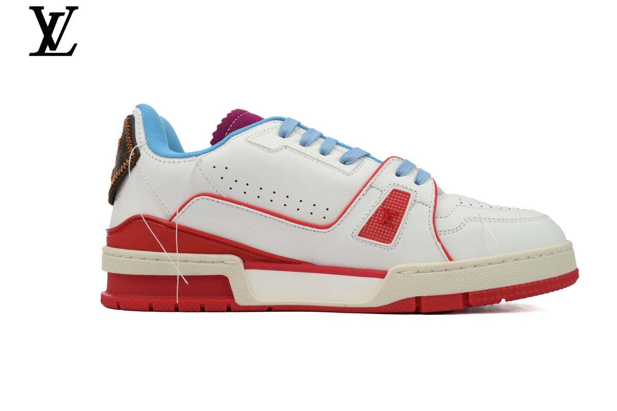 Louis Vuitton LV Trainer Sneaker – White, Red & Blue