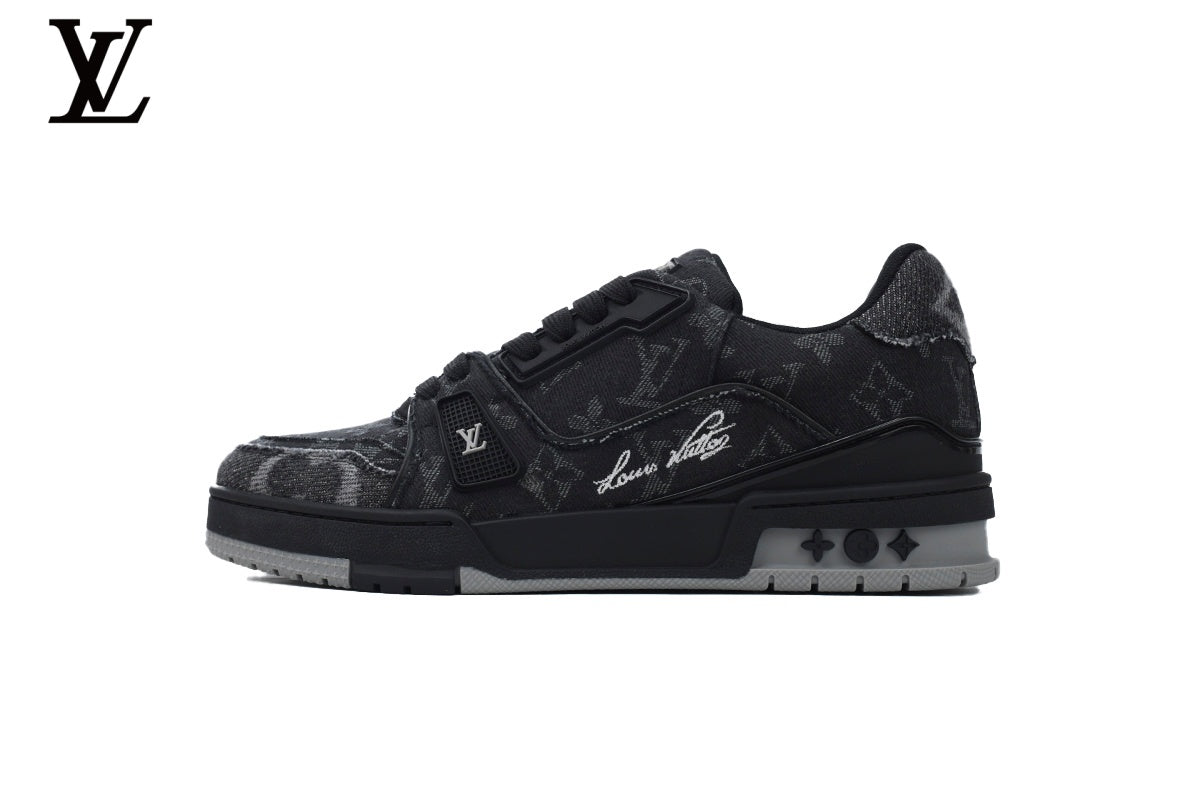Louis Vuitton Trainer Sneaker – Black Denim Monogram