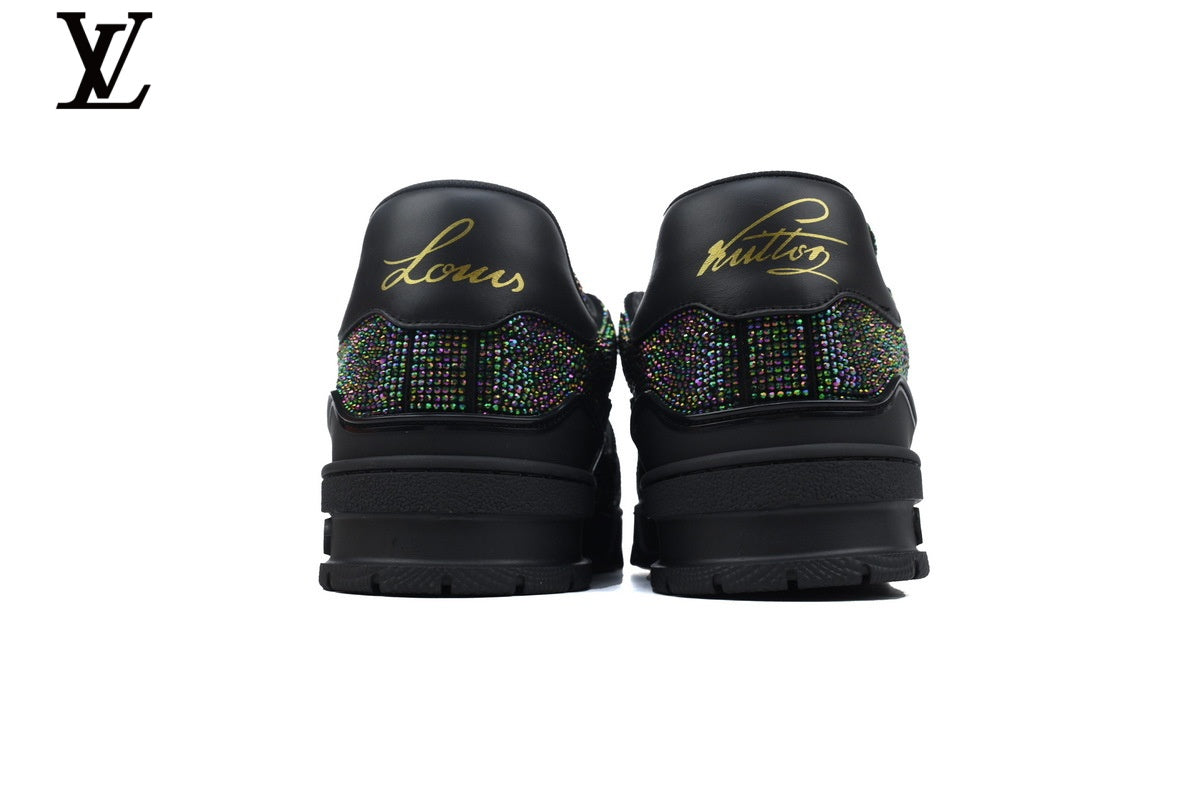 Louis Vuitton LV Trainer Sneaker – Black Multicolor Rhinestone