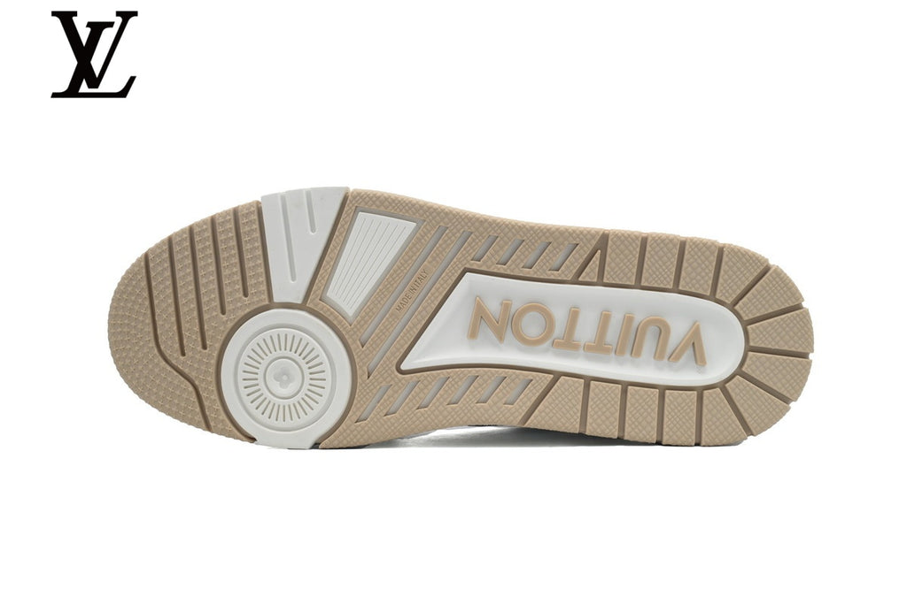 Louis Vuitton Trainer Sneakers – Beige & White