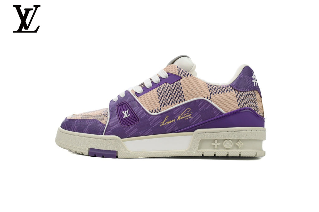 Louis Vuitton Trainer Sneaker – Purple Damier Mesh