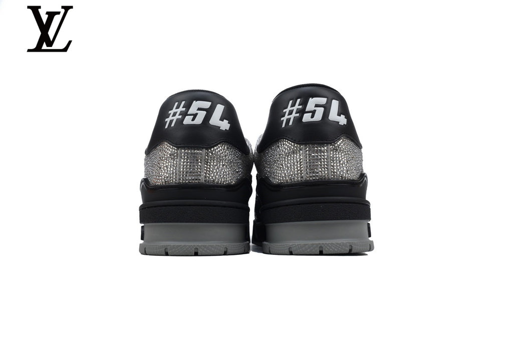 Louis Vuitton Trainer Sneaker – Black & Silver Crystal