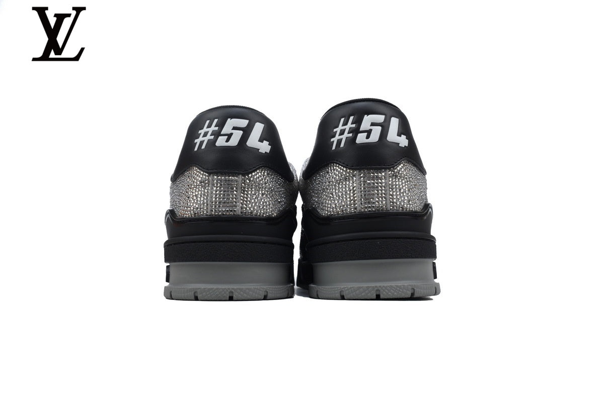 Louis Vuitton Trainer Sneaker – Black & Silver Crystal