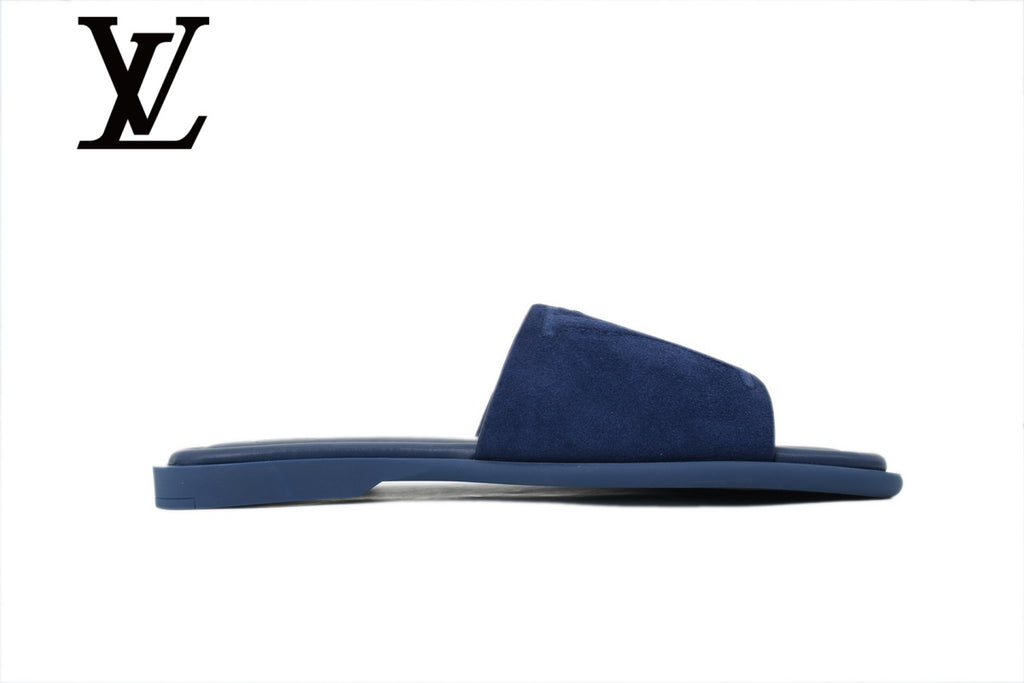 Navy Suede-Look Slide Sandals | Sizes 38–46