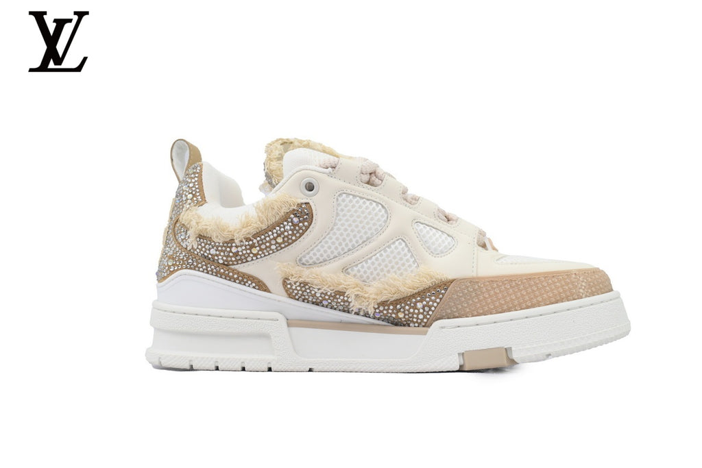 Louis Vuitton Skate Sneaker – Beige Plush & Crystal
