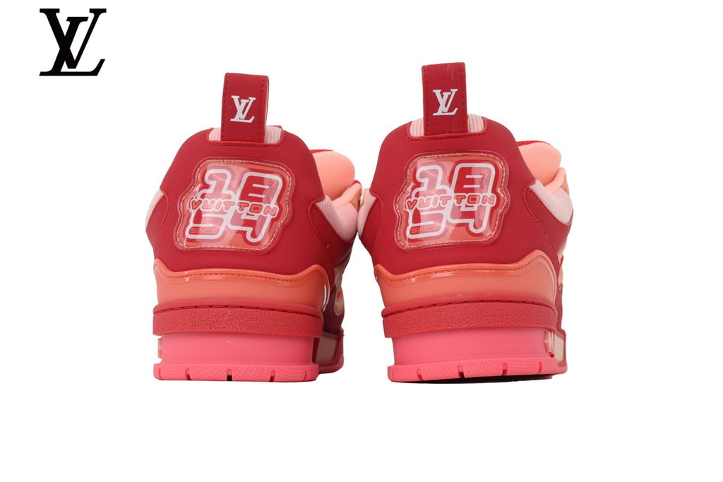 Louis Vuitton Trainer Sneaker – Red & Peach Mesh & Leather