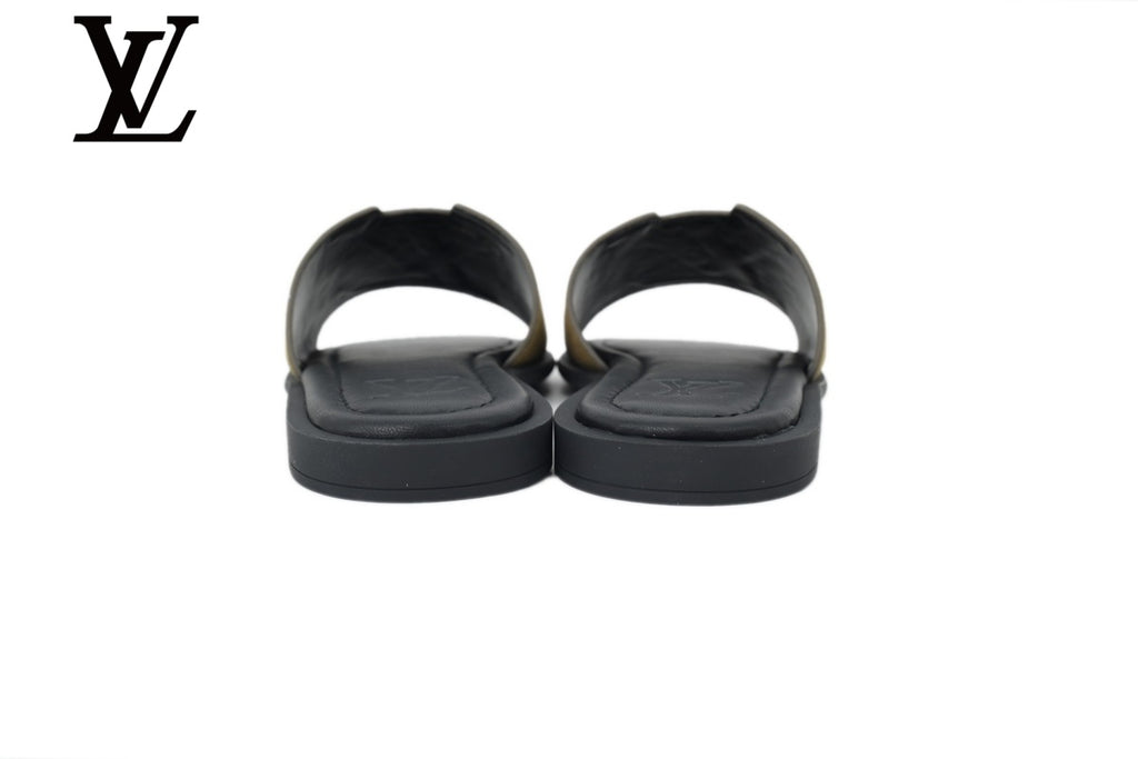 Khaki Suede-Look Slides | Sizes 35–46