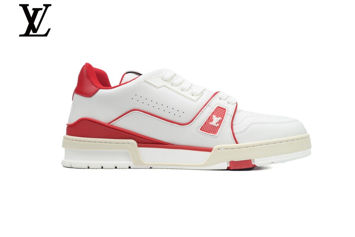 Louis Vuitton Trainer Sneaker – White & Red