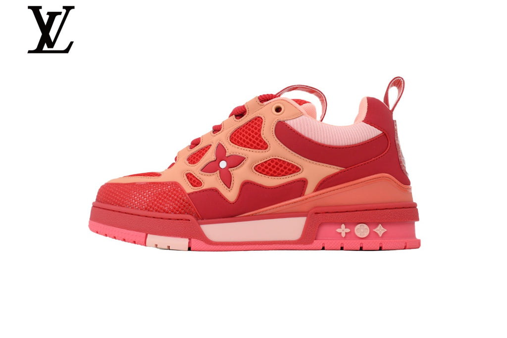 Louis Vuitton Trainer Sneaker – Red & Peach Mesh & Leather