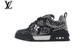 Louis Vuitton Trainer Sneaker – Black Mesh with Rhinestone Embellishment