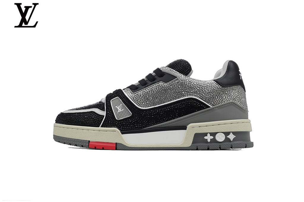 Louis Vuitton LV Trainer Sneaker – Black & Silver Rhinestone Edition