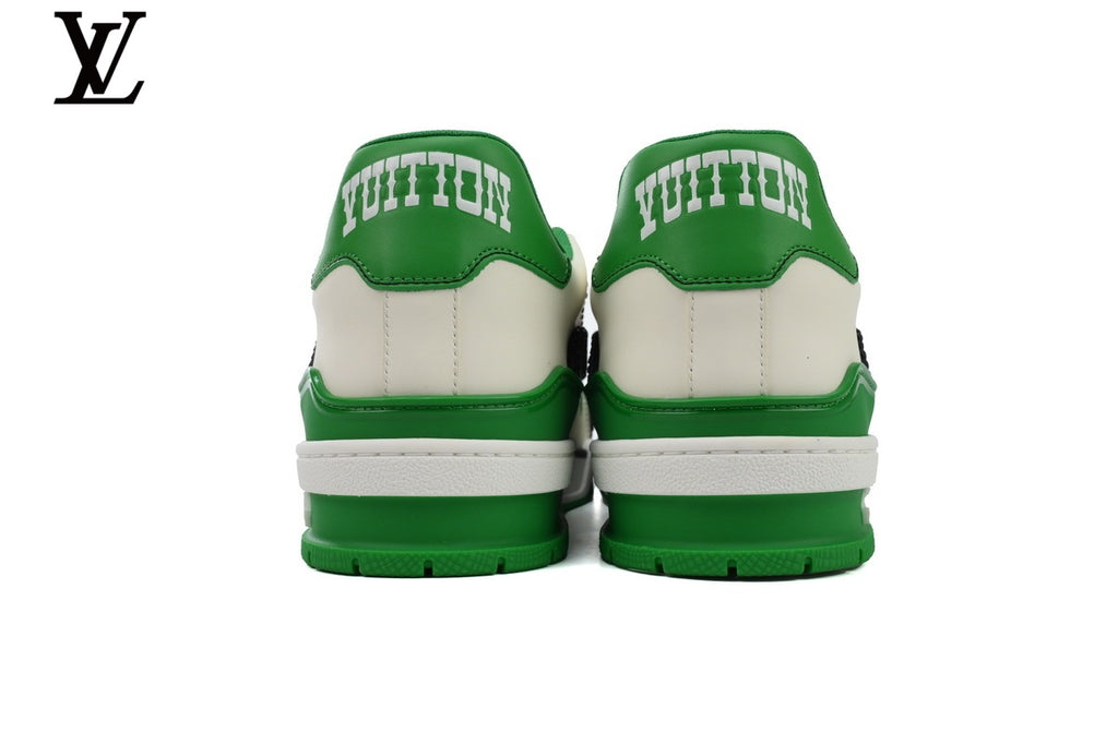 Louis Vuitton LV Trainer Sneaker – White & Green Studded