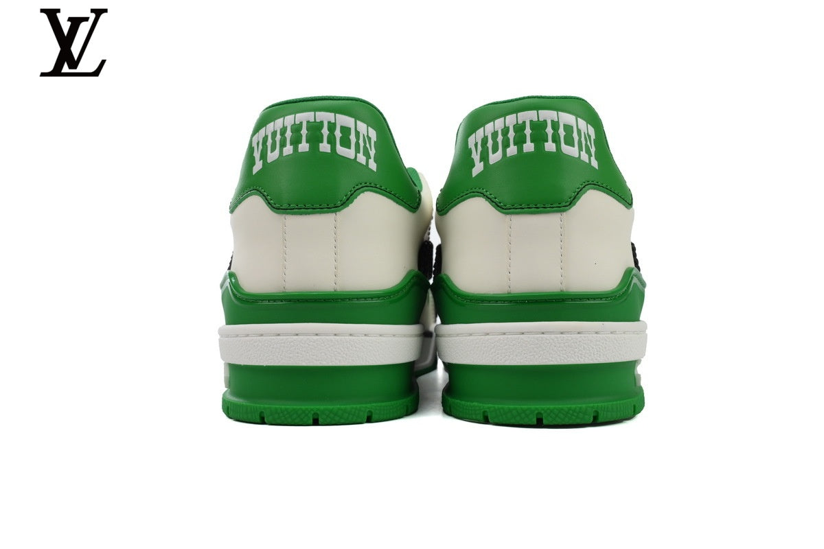 Louis Vuitton LV Trainer Sneaker – White & Green Studded