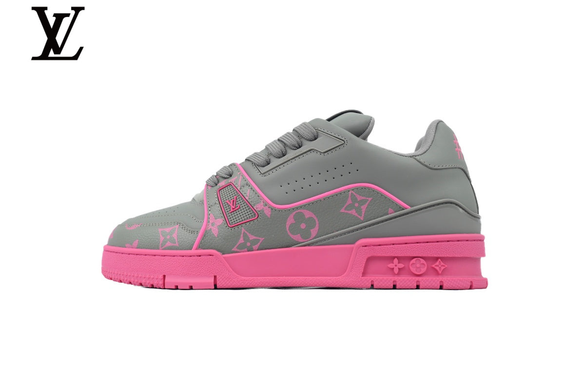 Louis Vuitton Trainer Sneaker – Grey Pink Monogram
