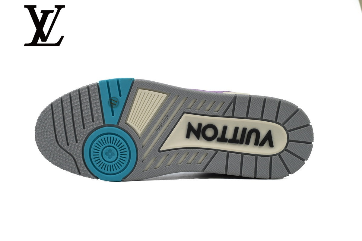 Louis Vuitton Trainer Sneakers - Purple and Light Blue