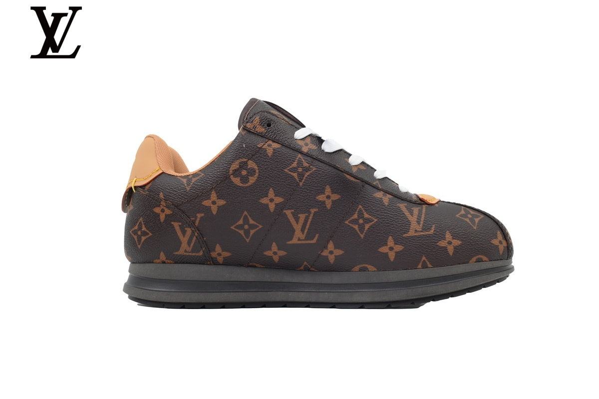 Louis Vuitton Low Top Sneaker in Brown Monogram Canvas with Embossed Logo