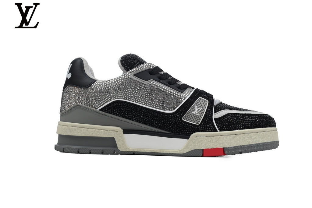 Louis Vuitton LV Trainer Sneaker – Black & Silver Rhinestone Edition
