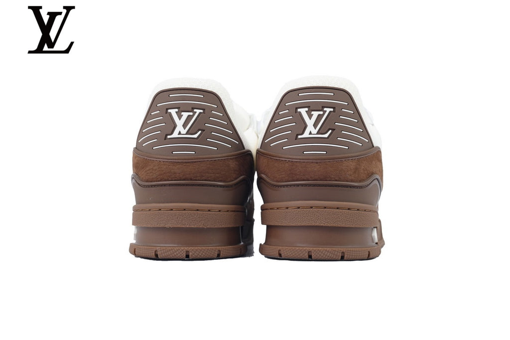 Louis Vuitton Trainer Sneaker – Brown Suede & Mesh with White Sole