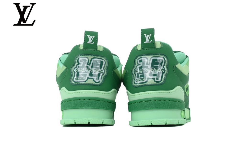 Louis Vuitton Trainer Sneaker – Two-Tone Green Mesh & Leather