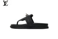 Louis Vuitton Flip Flop Sandal in Black with Metal Buckle