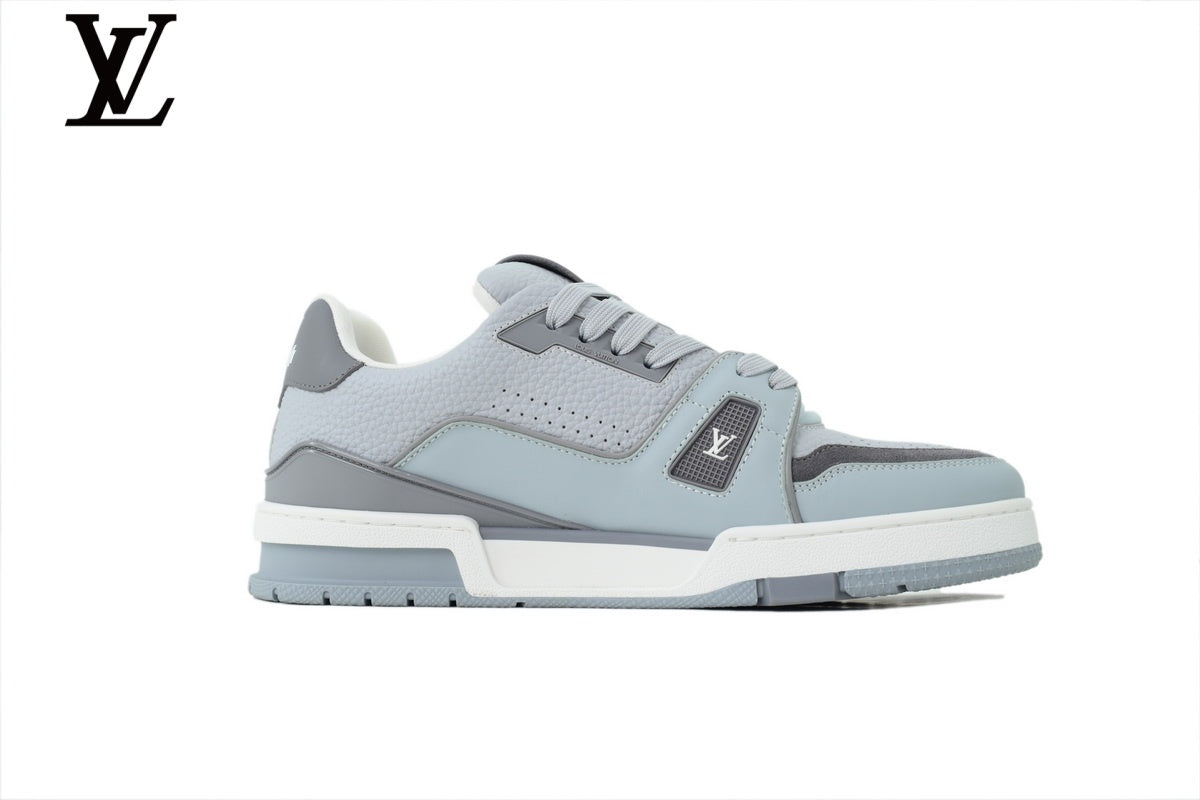 Louis Vuitton Trainer Sneaker – Light Blue & Grey Leather