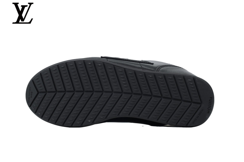 Hermès Driving Shoe Black Grained Leather Lace-up Stud Sole