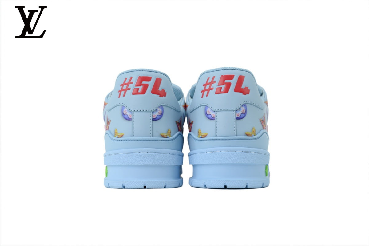 Louis Vuitton Trainer Sneaker – Light Blue Multicolor Star Patch