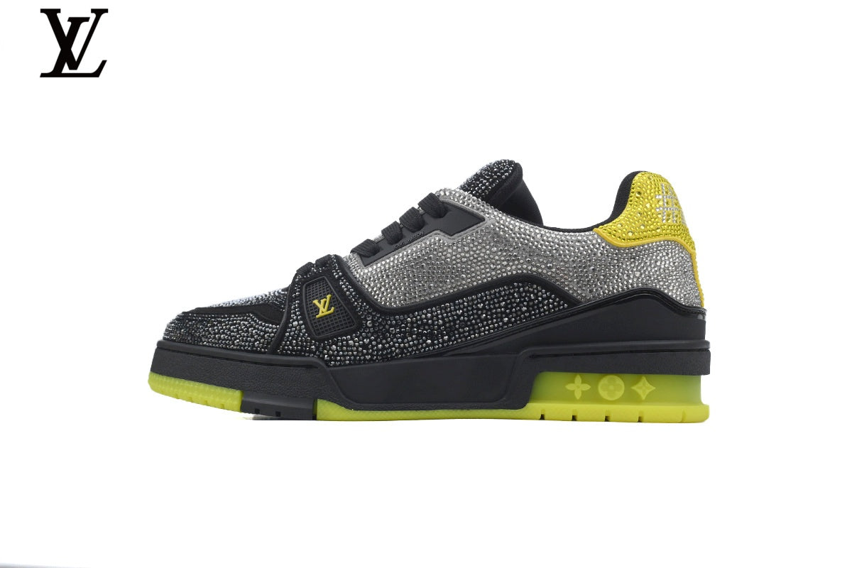 Louis Vuitton LV Trainer Sneaker – Black & Yellow Rhinestone