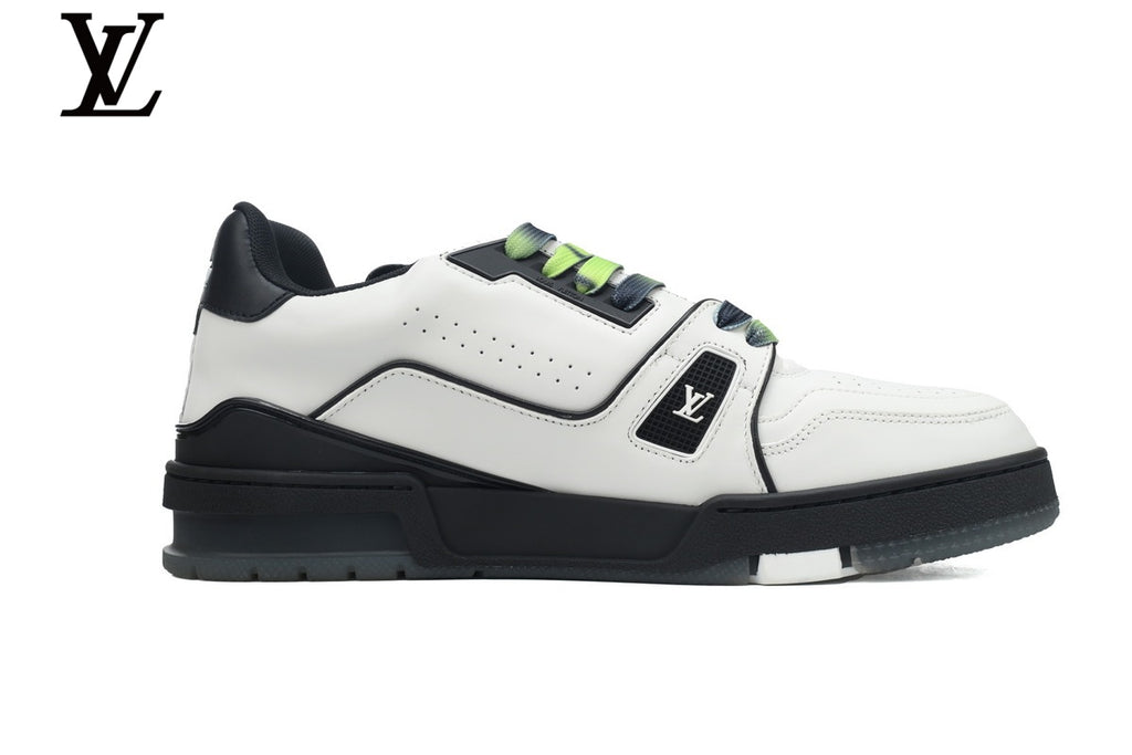 Louis Vuitton Trainer Sneaker – White & Black Multi-Lace