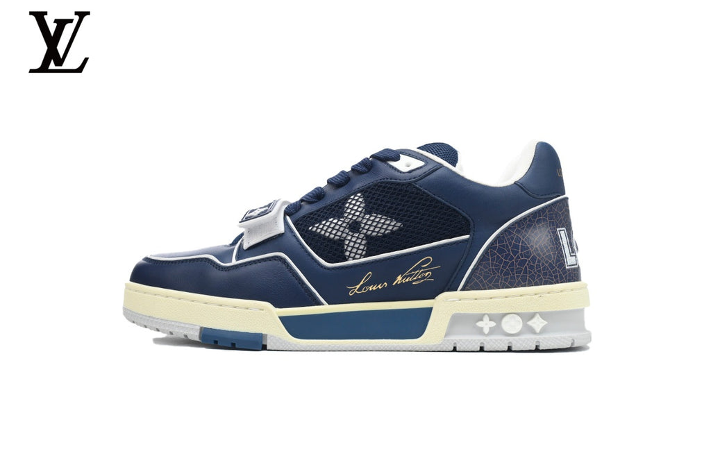 Louis Vuitton Trainer Sneaker – Navy Mesh Monogram