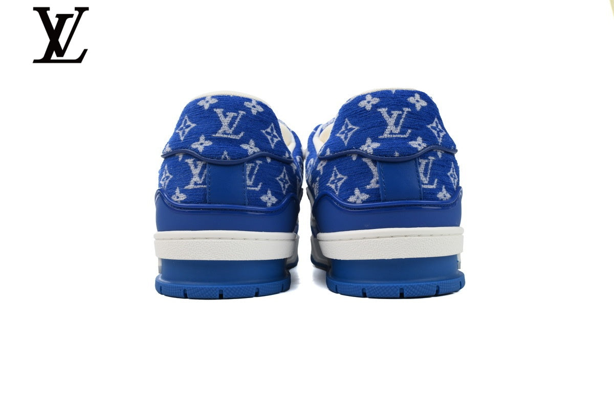 Louis Vuitton Trainer Sneaker – Blue Monogram Textile