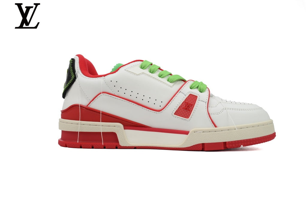 Louis Vuitton LV Trainer Sneaker – White, Red & Green