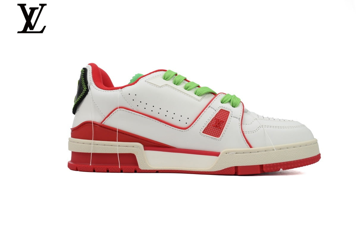 Louis Vuitton LV Trainer Sneaker – White, Red & Green