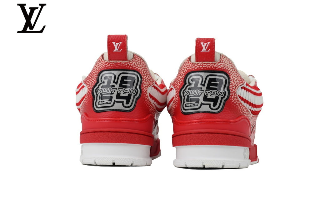 Louis Vuitton Skate Sneakers - Red Speckled Mesh
