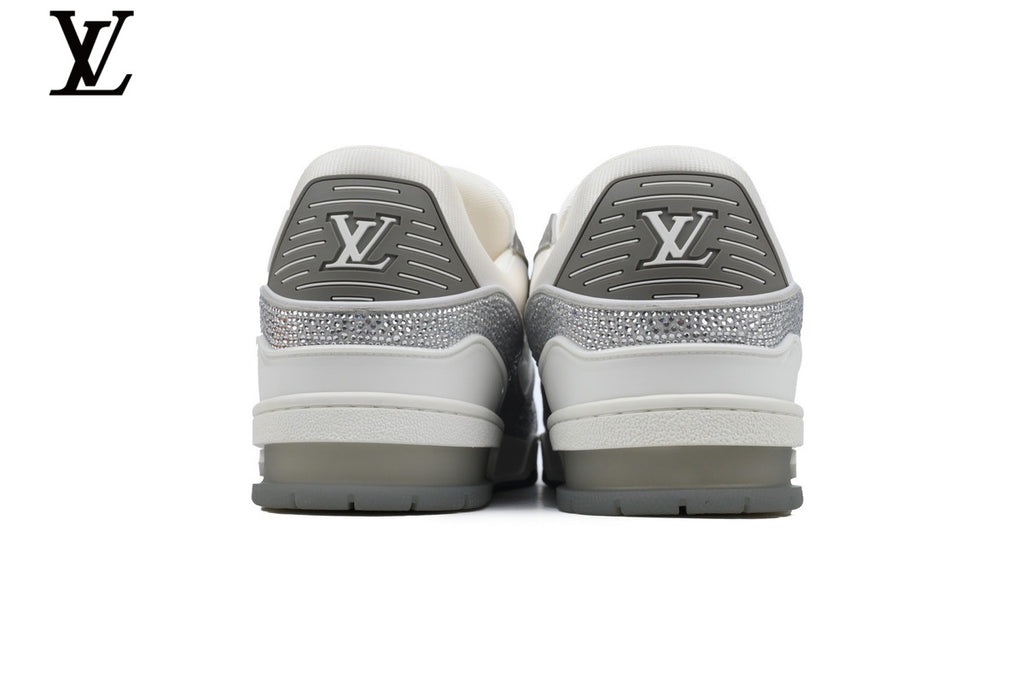 Louis Vuitton LV Trainer Sneaker – White & Silver Rhinestone