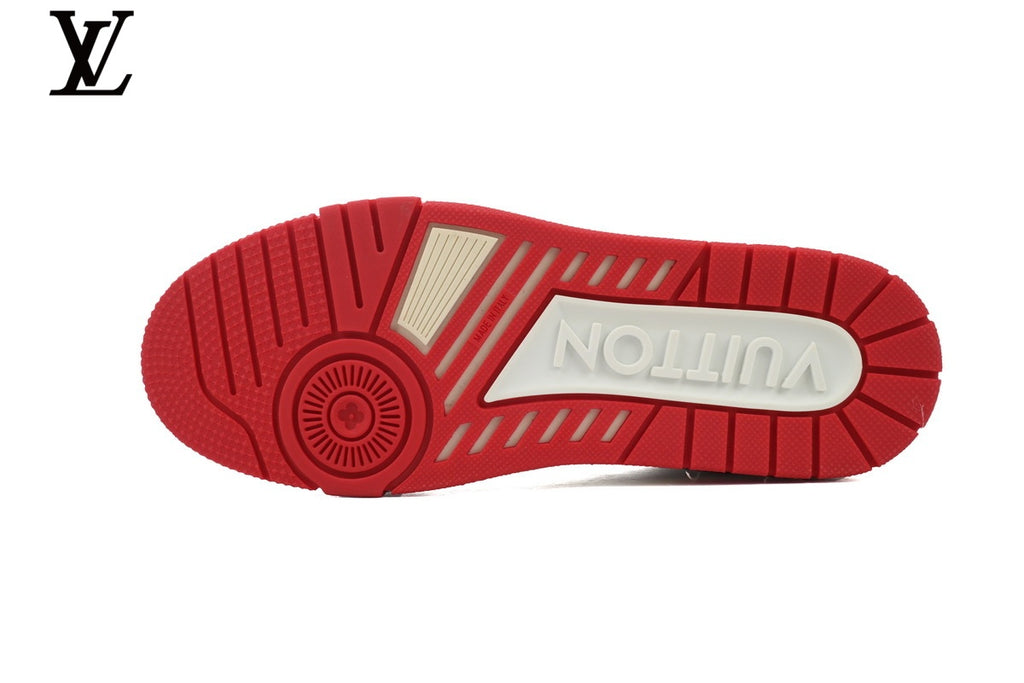Louis Vuitton LV Trainer Sneaker – White, Red & Purple