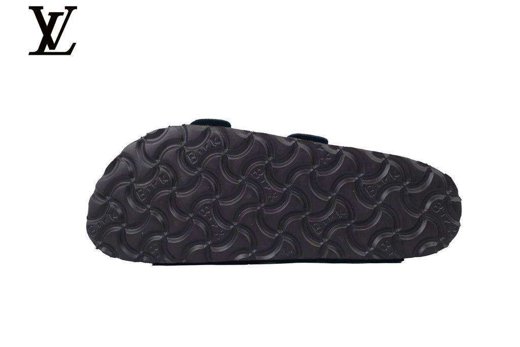 Birkenstock Arizona Double Strap Slide Sandal – Navy Smooth Leather