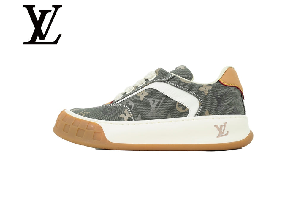 Green Monogram-Pattern Skate Sneakers | Sizes 38–46
