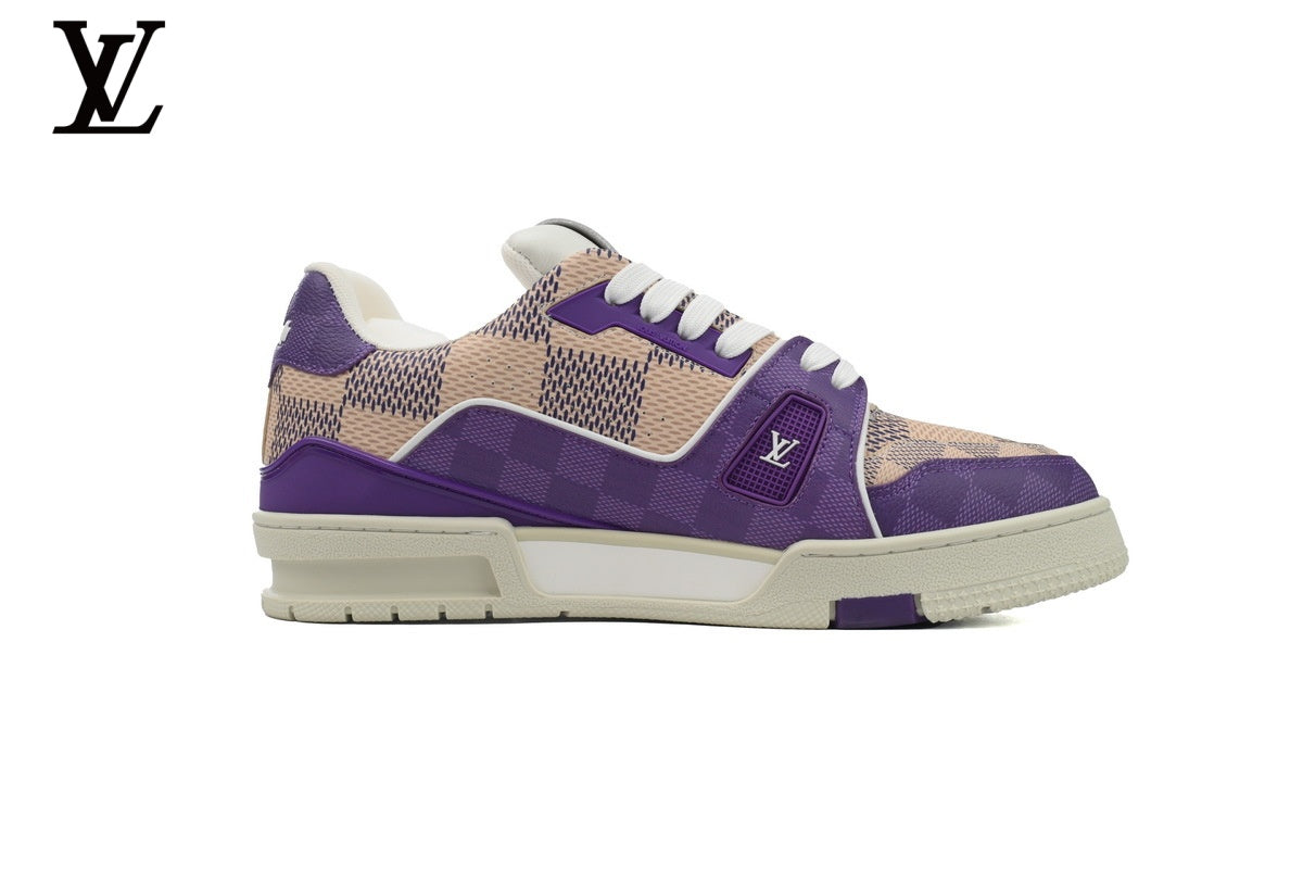 Louis Vuitton Trainer Sneaker – Purple Damier Mesh