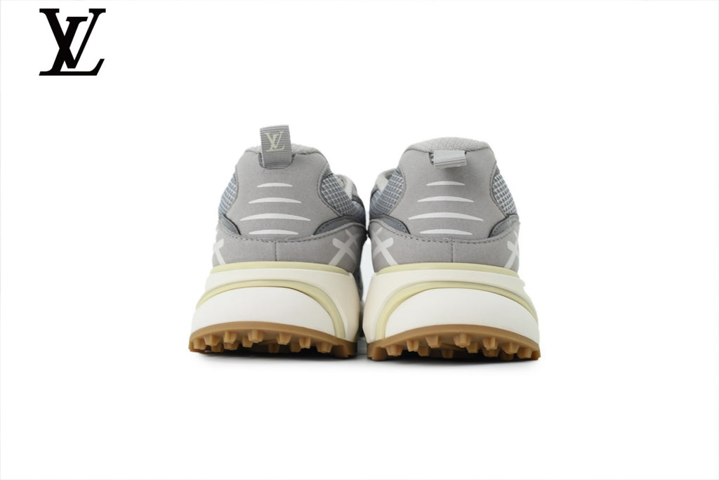 Louis Vuitton Runaway Sneaker – Grey & White Mesh Dad Shoe with Gum Sole