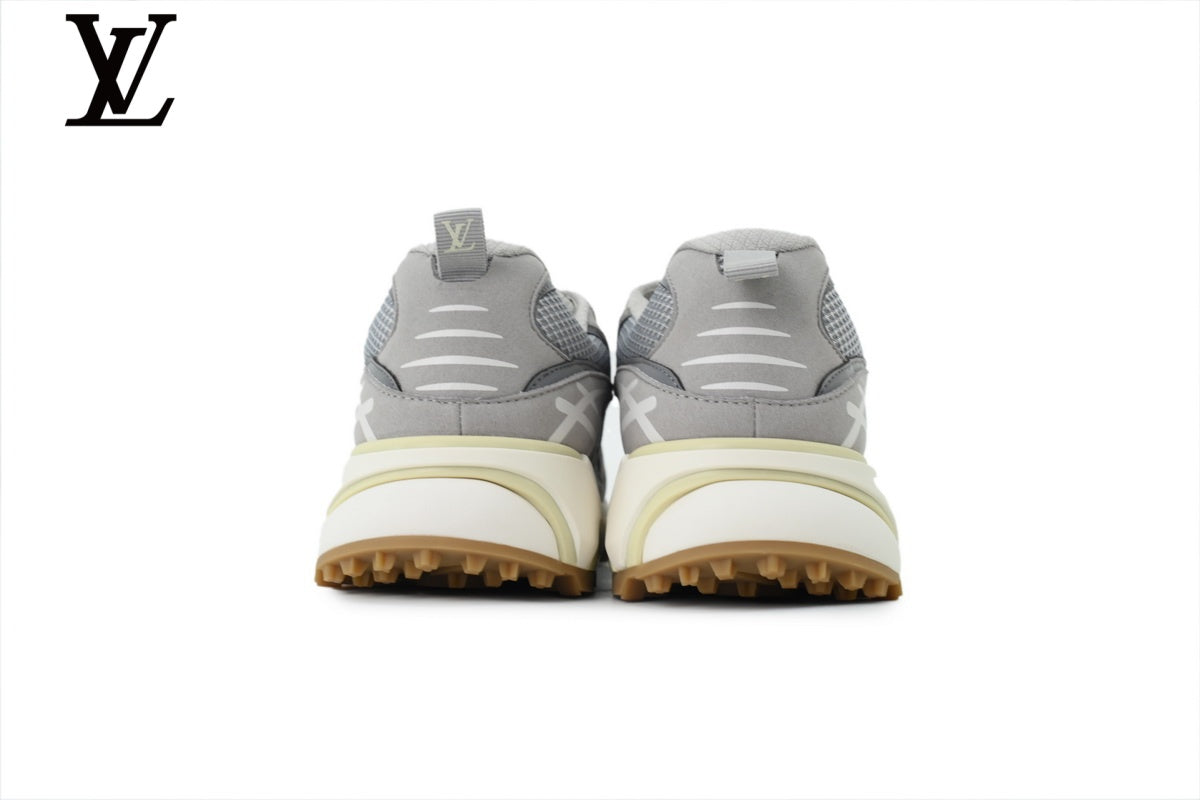Louis Vuitton Runaway Sneaker – Grey & White Mesh Dad Shoe with Gum Sole