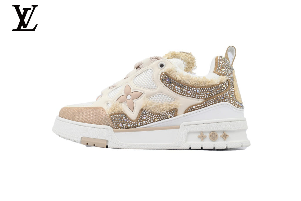 Louis Vuitton Skate Sneaker – Beige Plush & Crystal