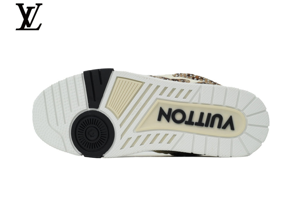 Louis Vuitton Skate Sneaker – Cream Leopard & Rhinestone
