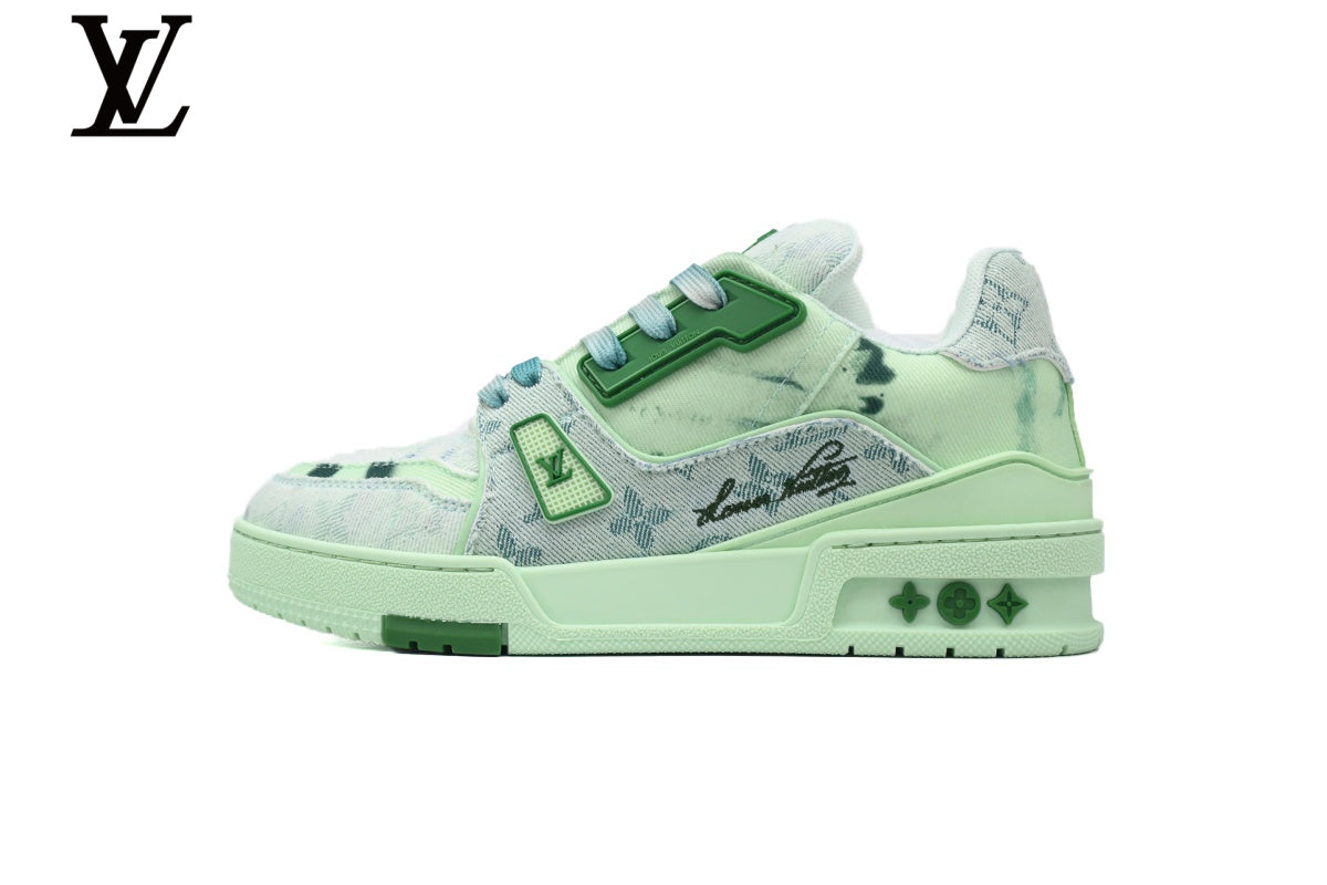 Louis Vuitton Trainer Sneaker – Light Green Denim