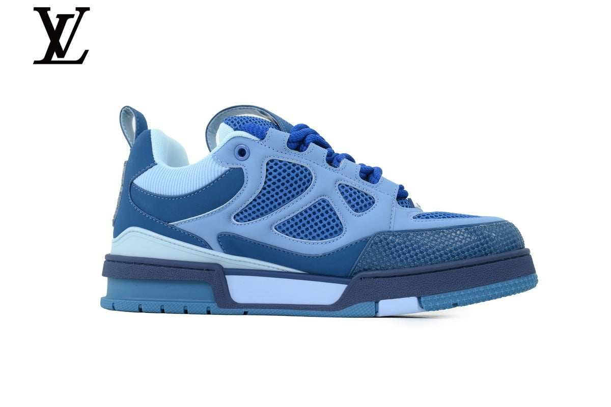 Louis Vuitton Trainer Sneaker – Light Blue & Dark Blue Mesh & Leather